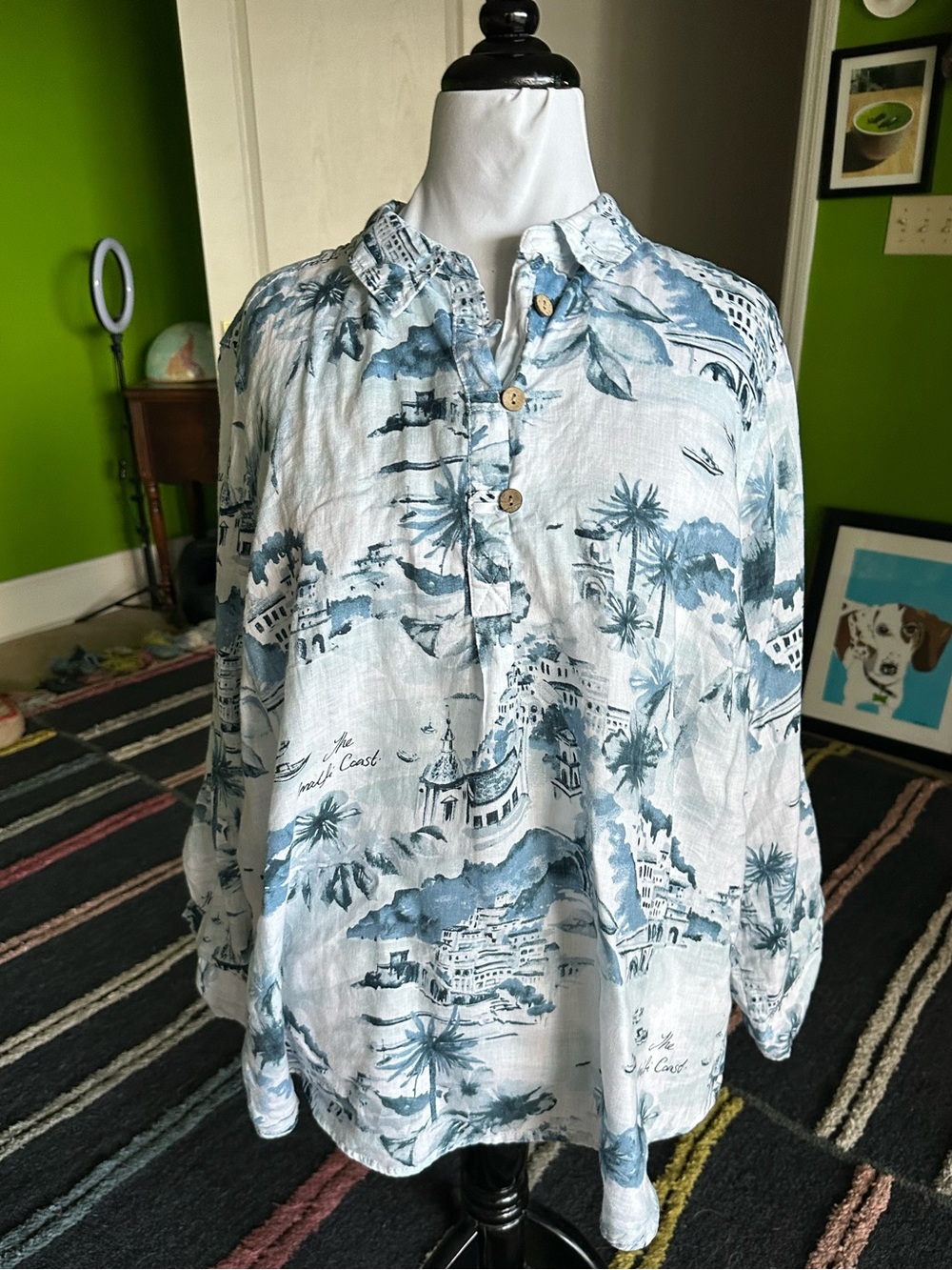 Cynthia Rowley Amalfu Coast Linen Plus Size Top